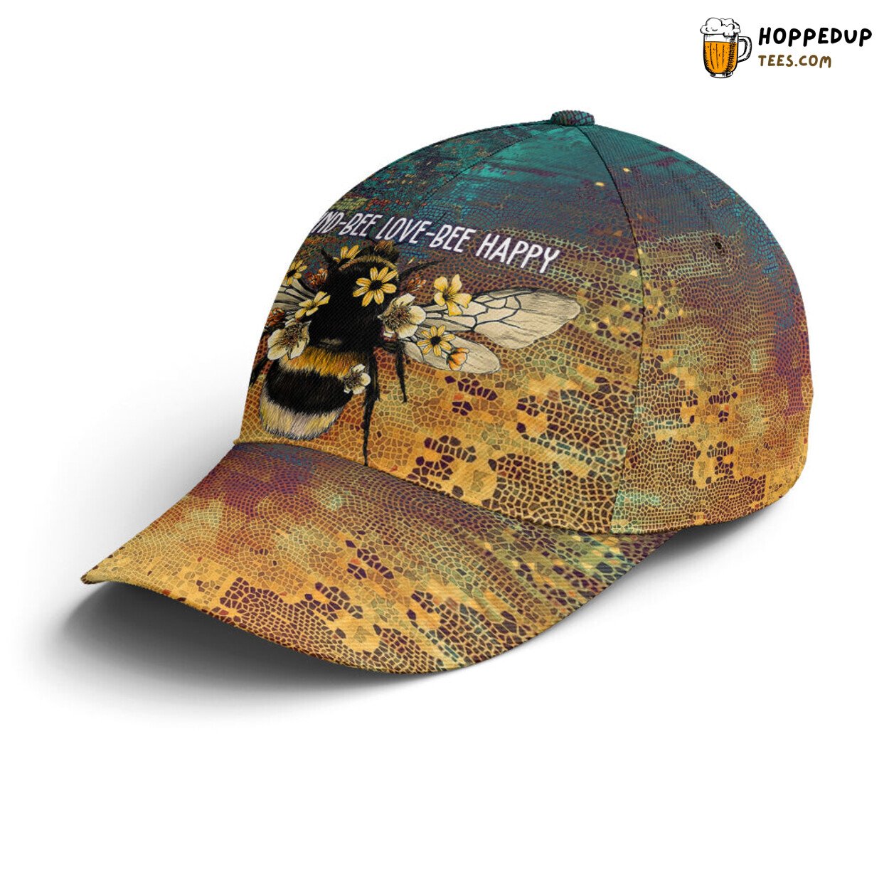 Positivity Shines “Bee Kind Love Happy” Unique Baseball Cap Design