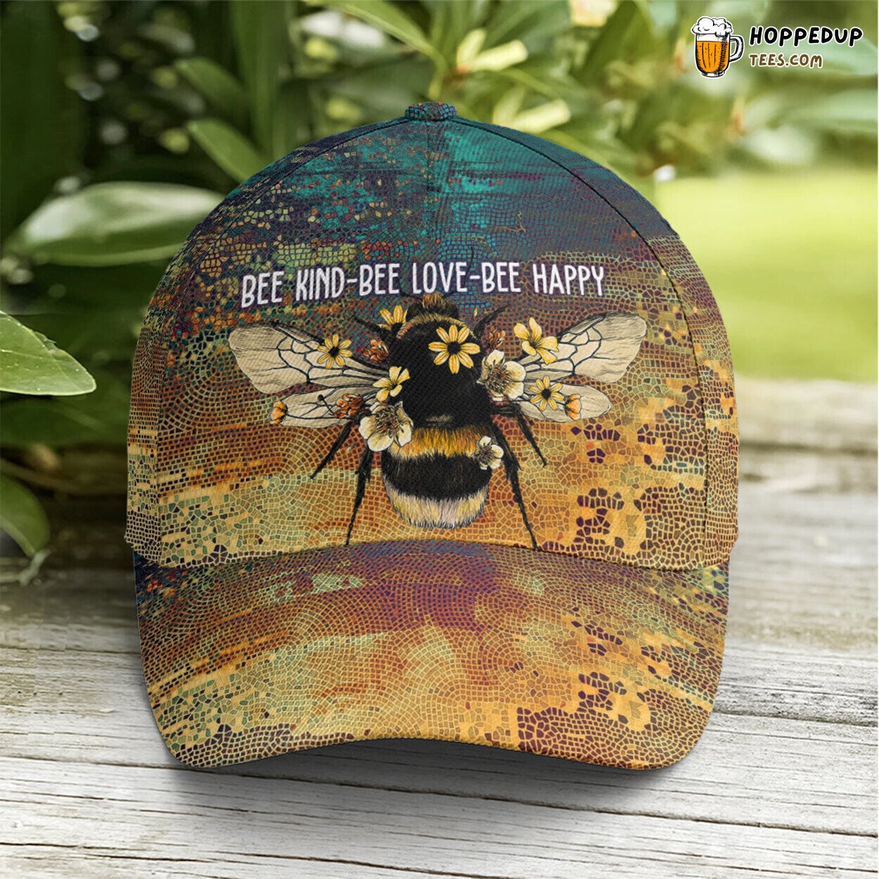 Positivity Shines “Bee Kind Love Happy” Unique Baseball Cap Design Positivity Shines “Bee Kind Love Happy” Unique Baseball Cap Design