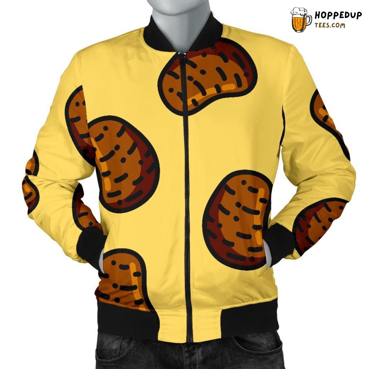 Potato Vegetable Graphic Men’s Bomber Jacket Unique Pattern Design Tribute