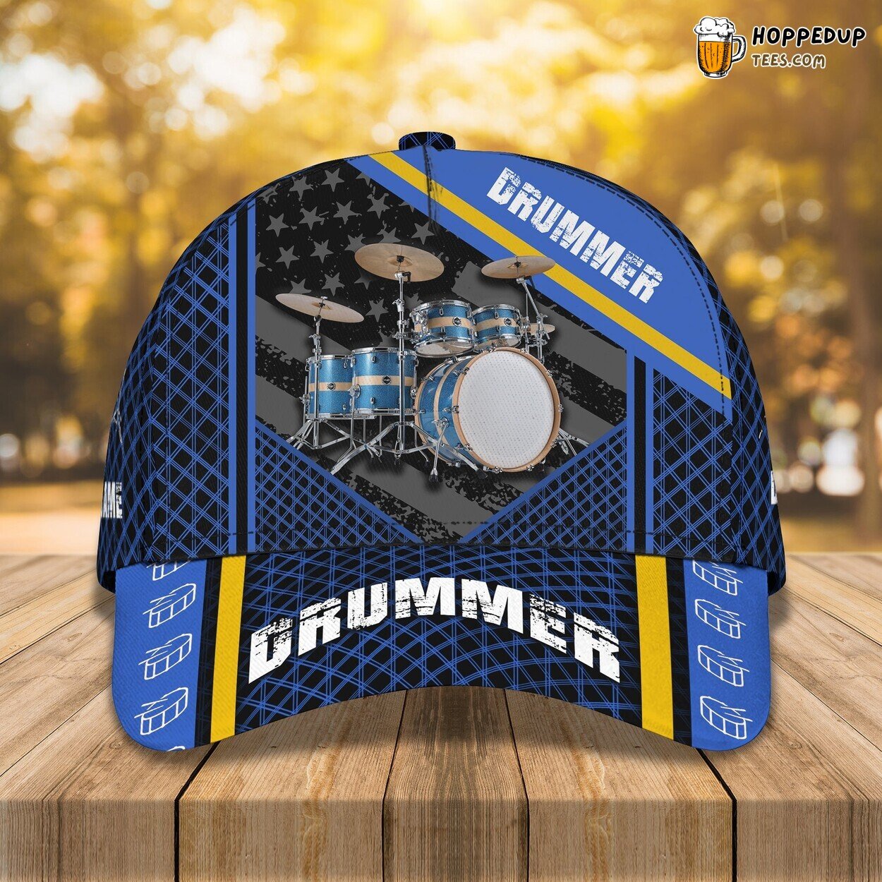 Pounding the Beat 3D Classic Cap Drum Lovers Personalized Name Edition Design