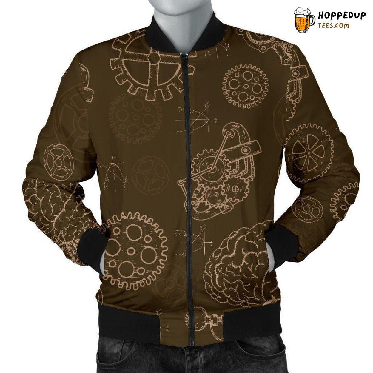 Power of Brain Thoughts Men’s Bomber Jacket Unique Pattern Essence Display