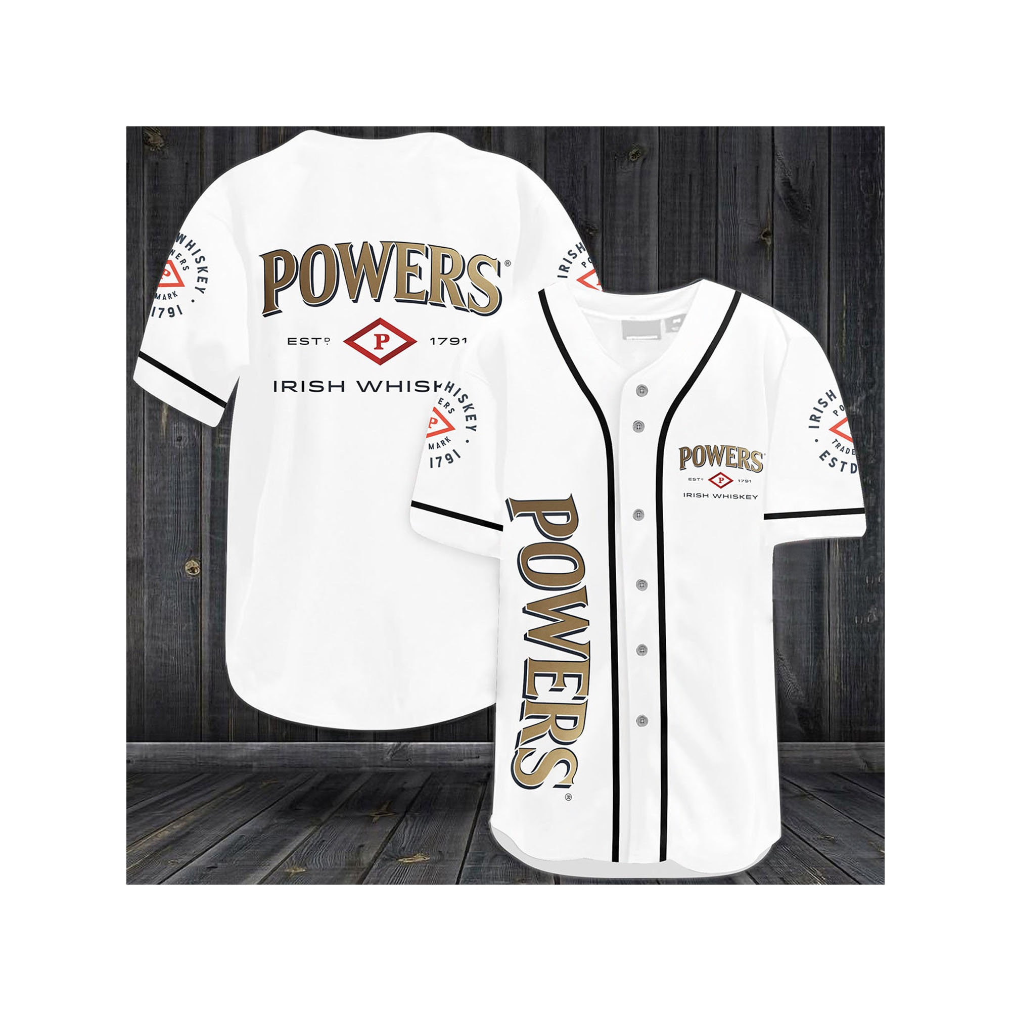 Powers Irish Whiskey Baseball Jersey for Beer Lovers HU