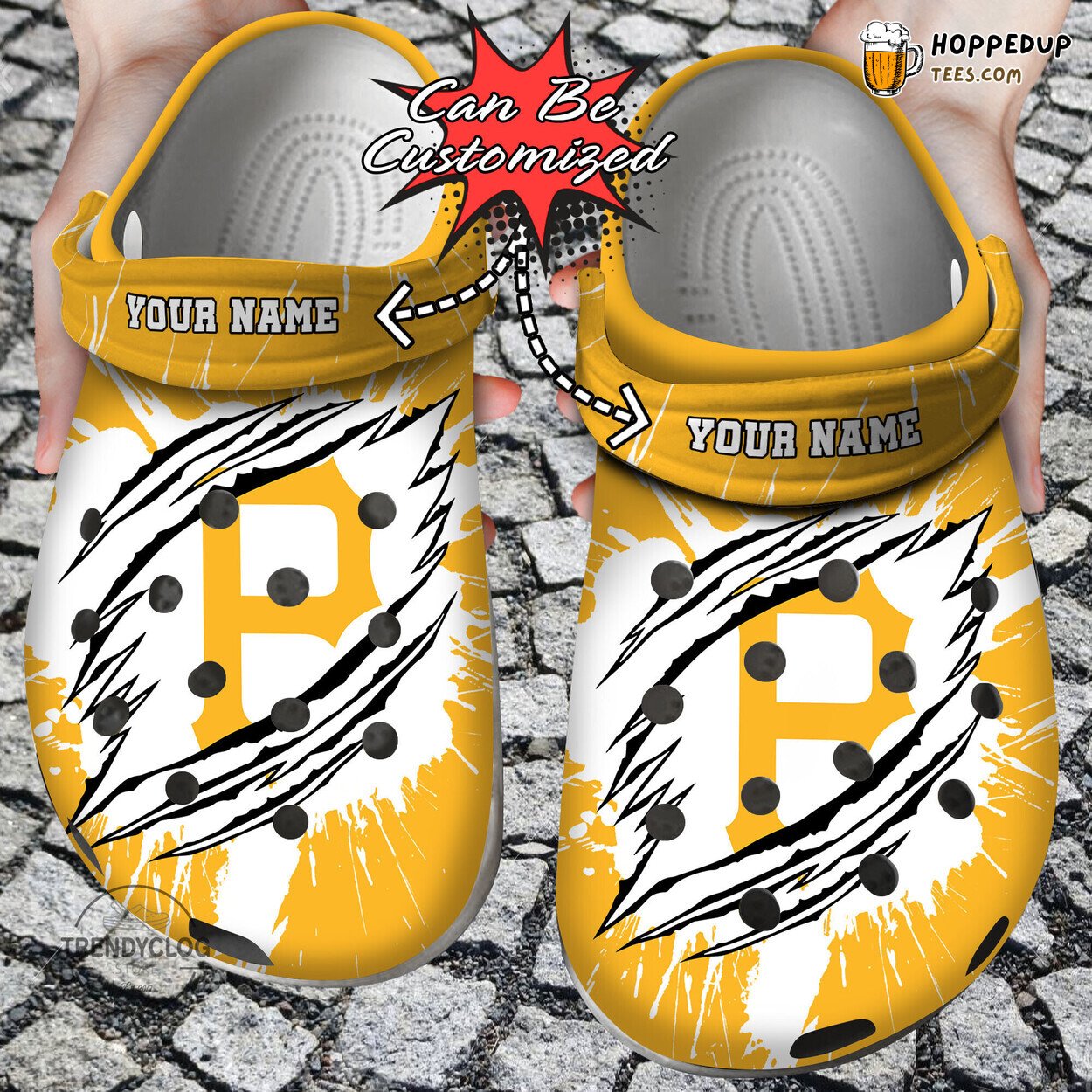 PPirates Baseball Personalized Ripped Claw Unique Clog Shoes Design