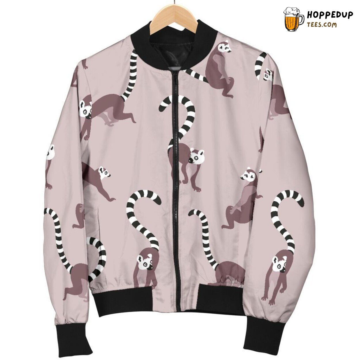 Prancing Lemur Essence Men’s Bomber Jacket Unique Design Pattern Showcase