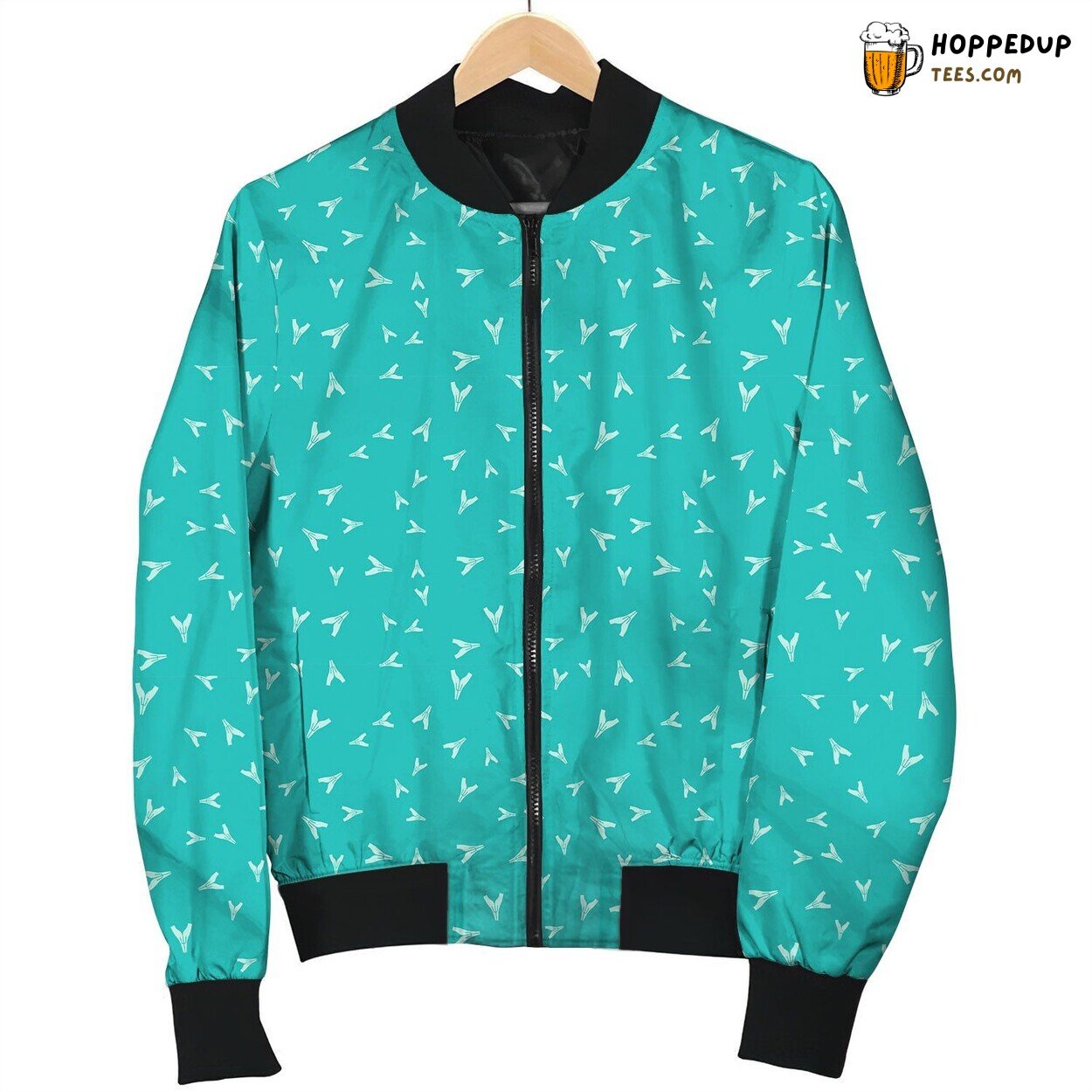 Prayer Blue Pattern Bomber Jacket