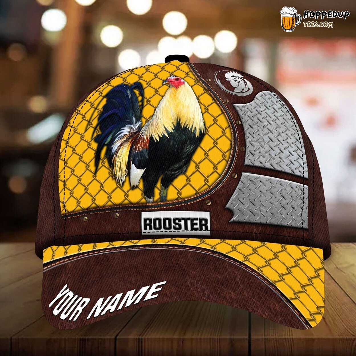 Premium Metal Rooster 3D Cap Multicolor Chicken Print Design Hat Premium Metal Rooster 3D Cap Multicolor Chicken Print Design Hat