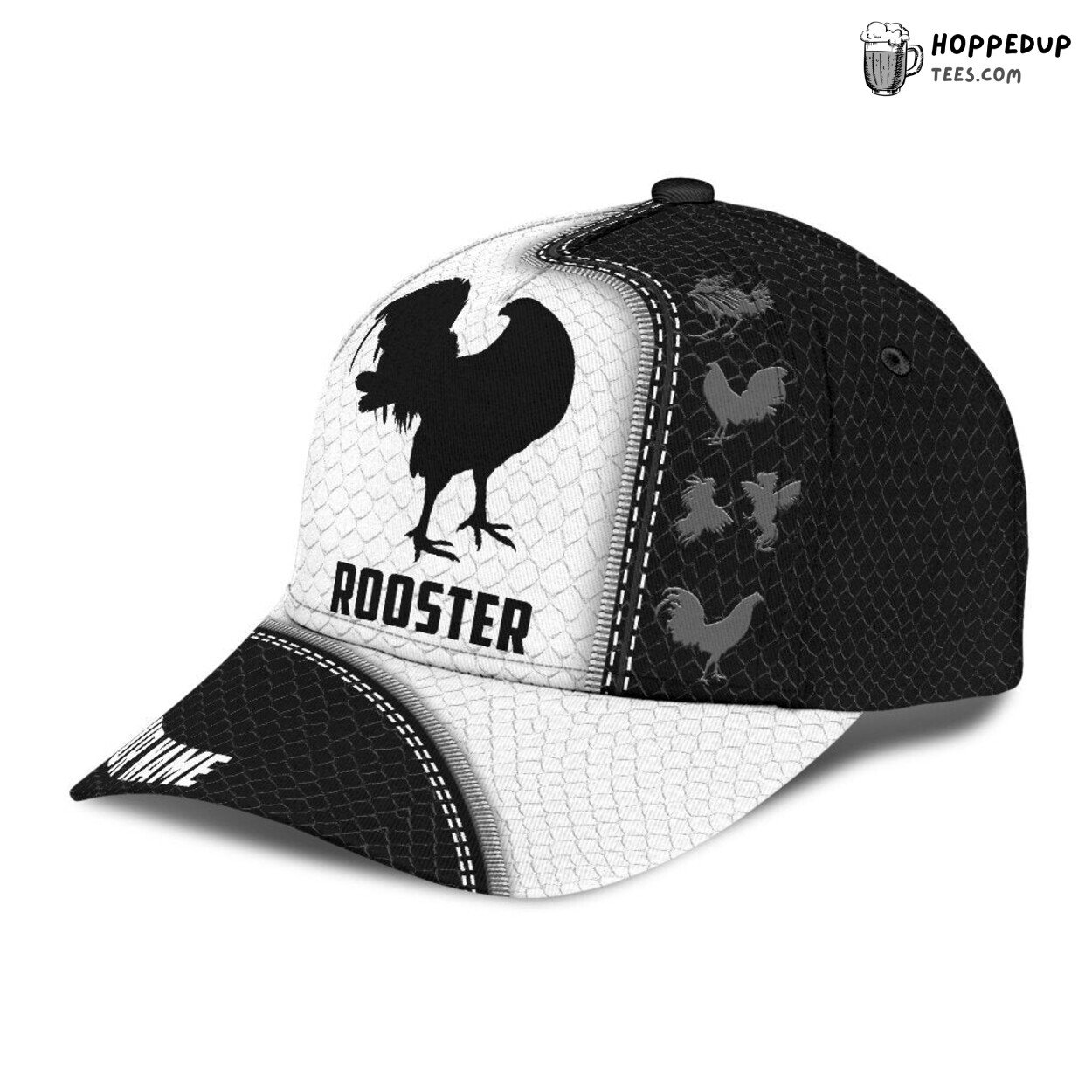 Premium Rooster Print Baseball Cap Unique Chicken Lover Design Hat