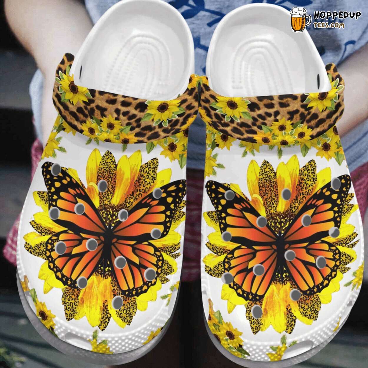 Pretty Flower Butterfly Themed Rubber Comfortable Footwear Clogs