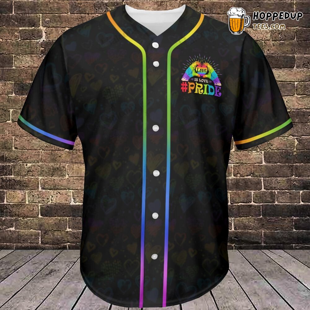 Pride Equality Message Love is Love LGBT Support Baseball Jersey Unified Front