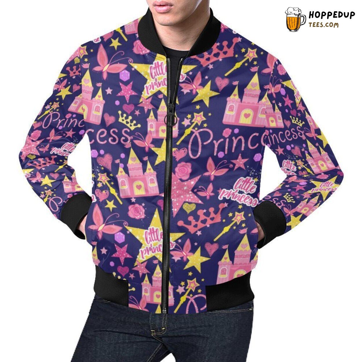 Princess Fairy Distinct Pattern Men’s Bomber Jacket Unique Design Look Princess Fairy Distinct Pattern Men’s Bomber Jacket Unique Design Look