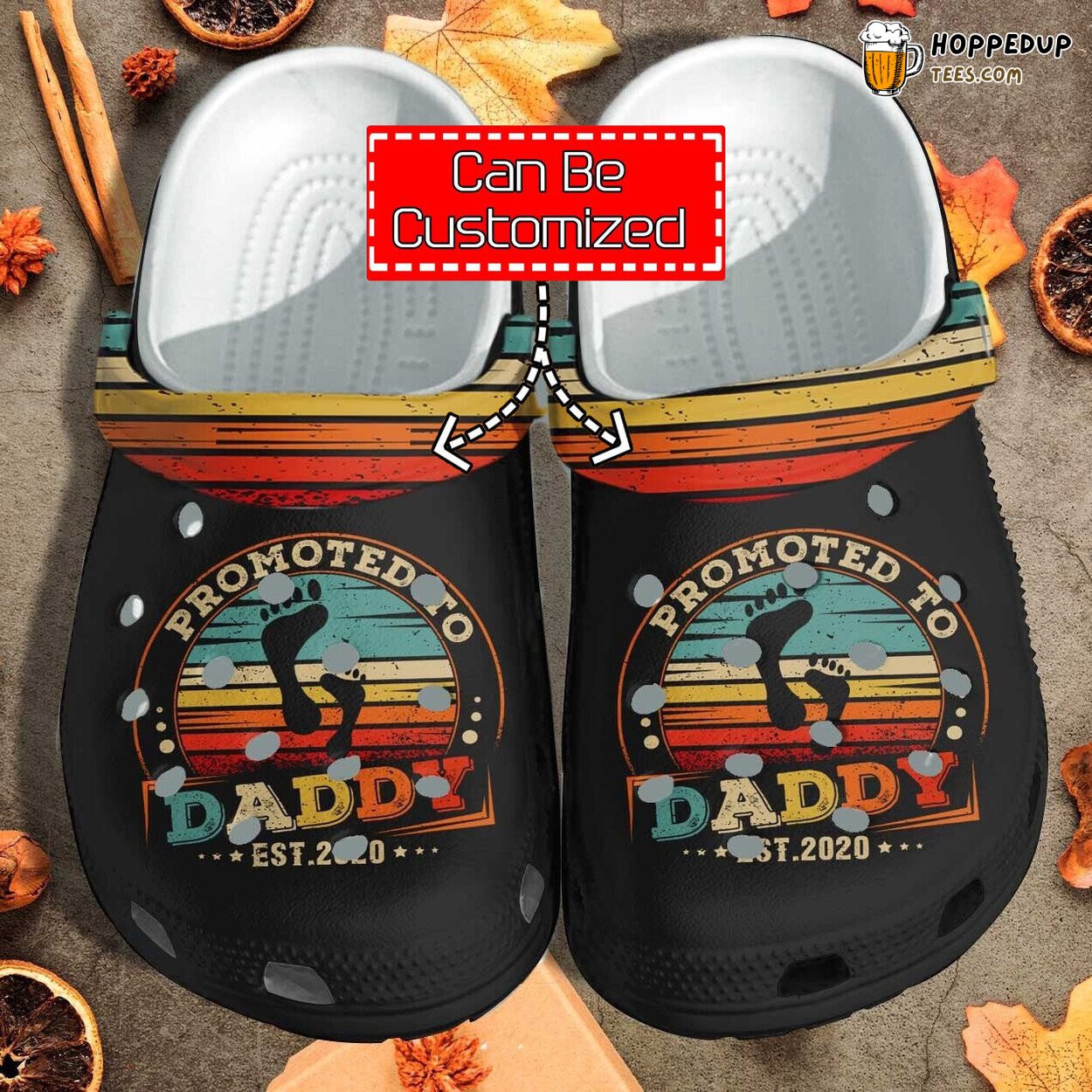 Promoted To Daddy Father Day Customized Unique Gift Clog Shoes