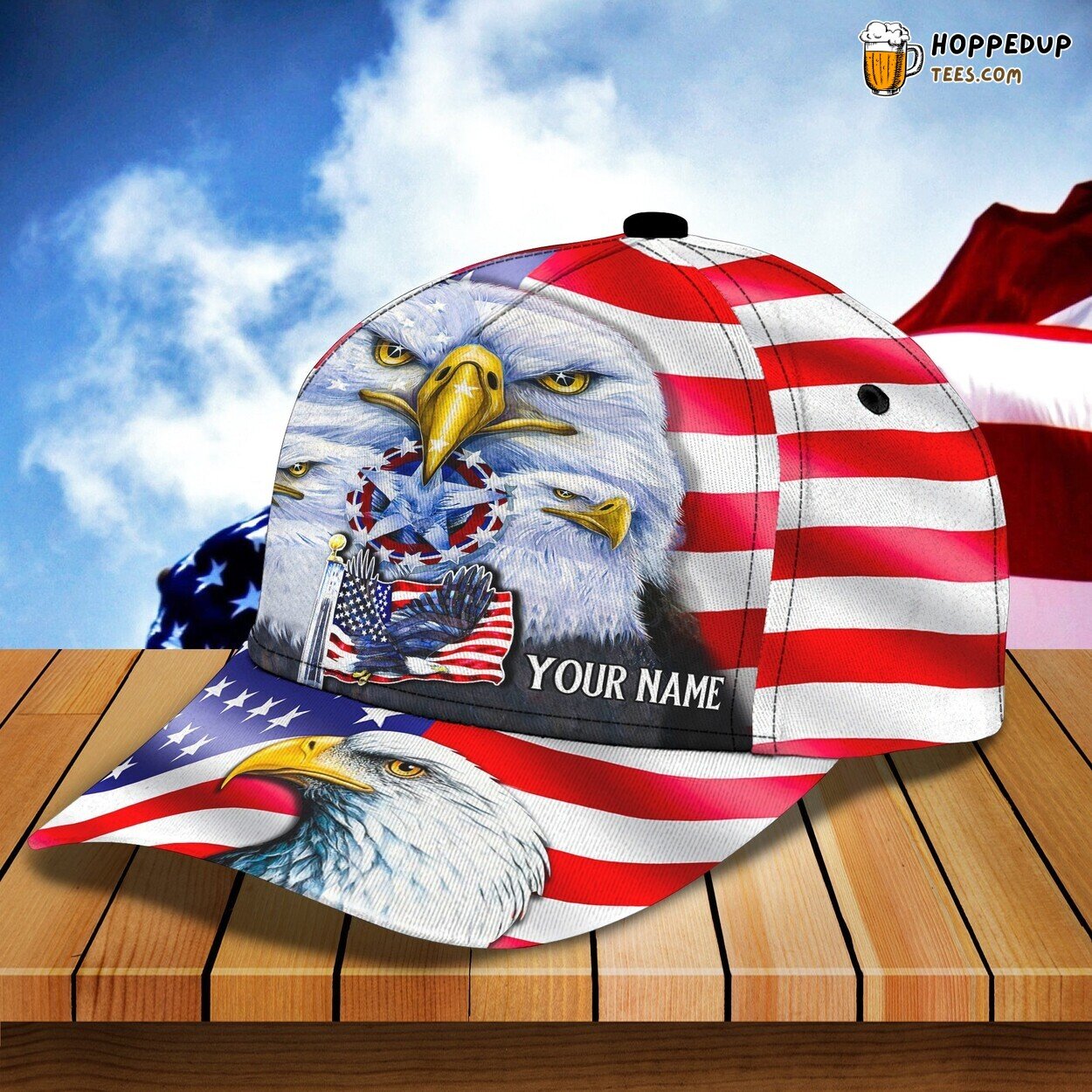 Proud American Eagle Theme 3D Classic Cap Personalized Name Unique Look