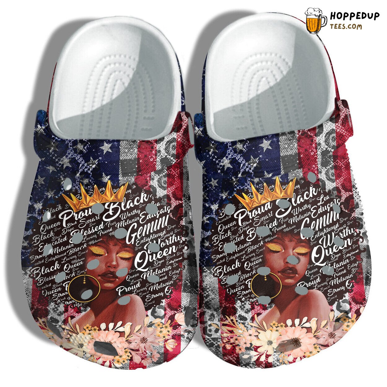 Proud Black Queen Sunflowers 4th July Women Twinkle Flowers Shoes