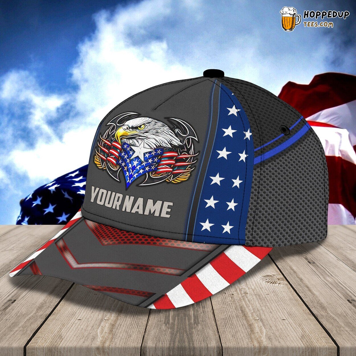 Proud Eagle American Tribute 3D Classic Cap Personalized Name Unique Look