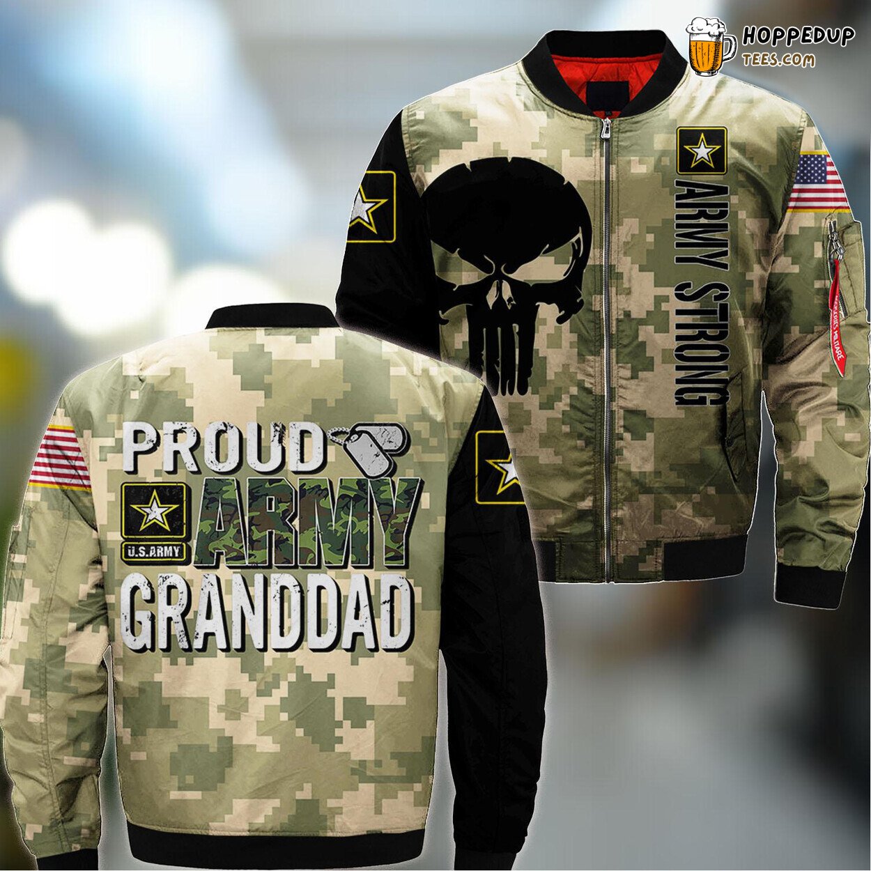 Proud Granddad US Army National Guard Classic Bomber Jacket