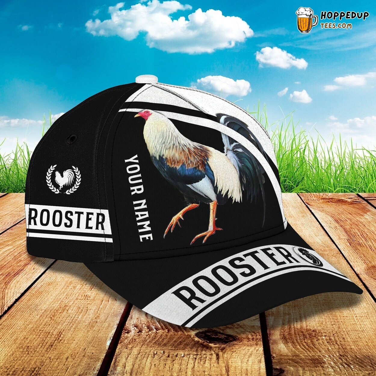 Proud Rooster Design 3D Classic Cap Personalized Unique Name Trend