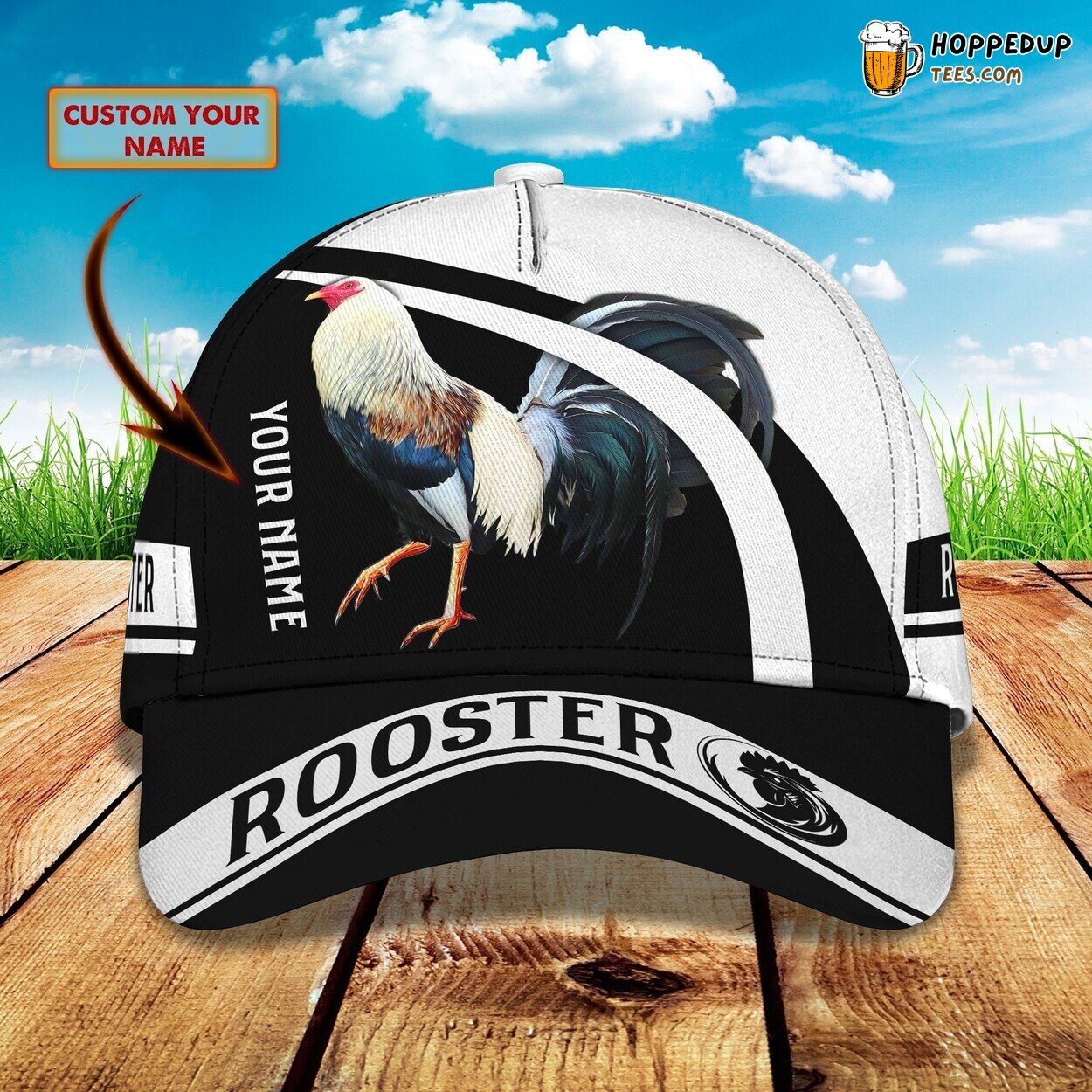 Proud Rooster Design 3D Classic Cap Personalized Unique Name Trend