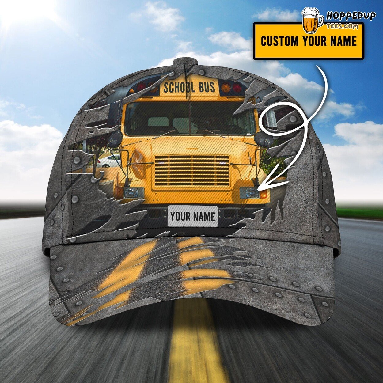 Proud School Bus Driver 3D Classic Cap Personalized Name Unique Style