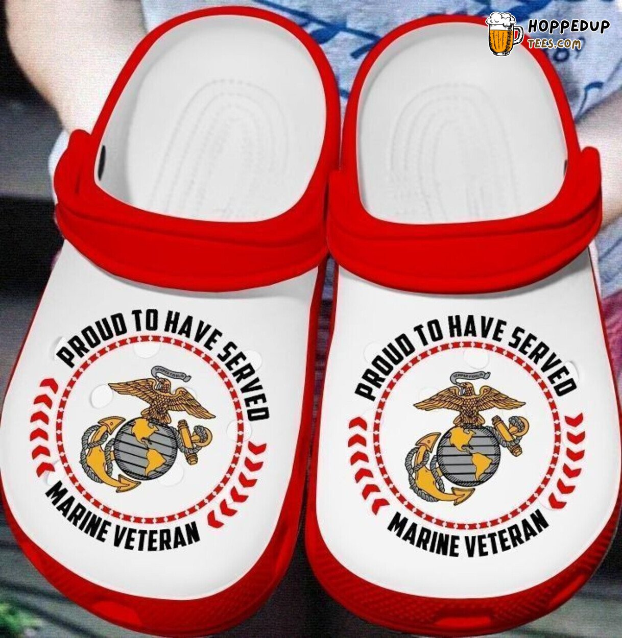 Proud To Have Served Marine Veteran Themed Rubber Clog Shoes Comfy Gift