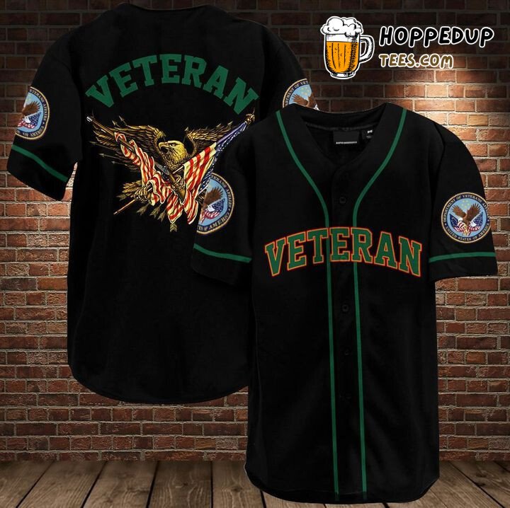 Proud Veteran Eagle & Flag 3D Print Baseball Tee Jersey Shirt Patriotic