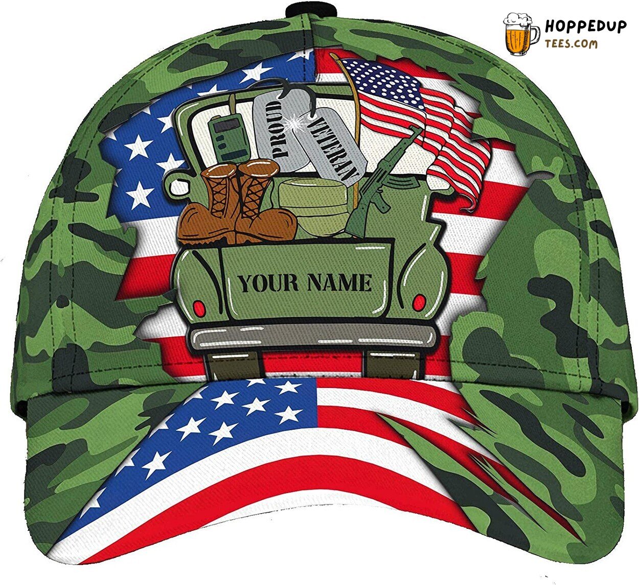 Proud Veteran Personalized 3D Cap Unisex Unique Gift Design