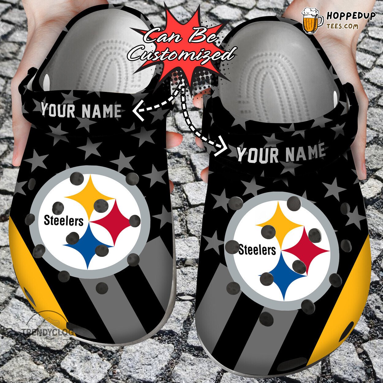 PSteelers Football Star Flag Personalized Comfortable Clog Shoes
