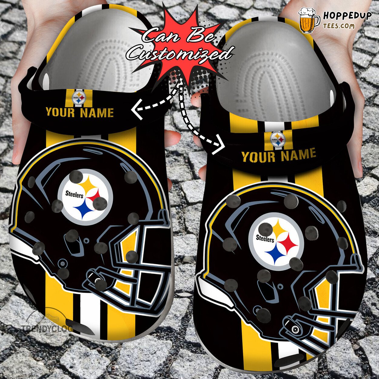 PSteelers Team Helmets Personalized Football Clog Shoes Fans Gift