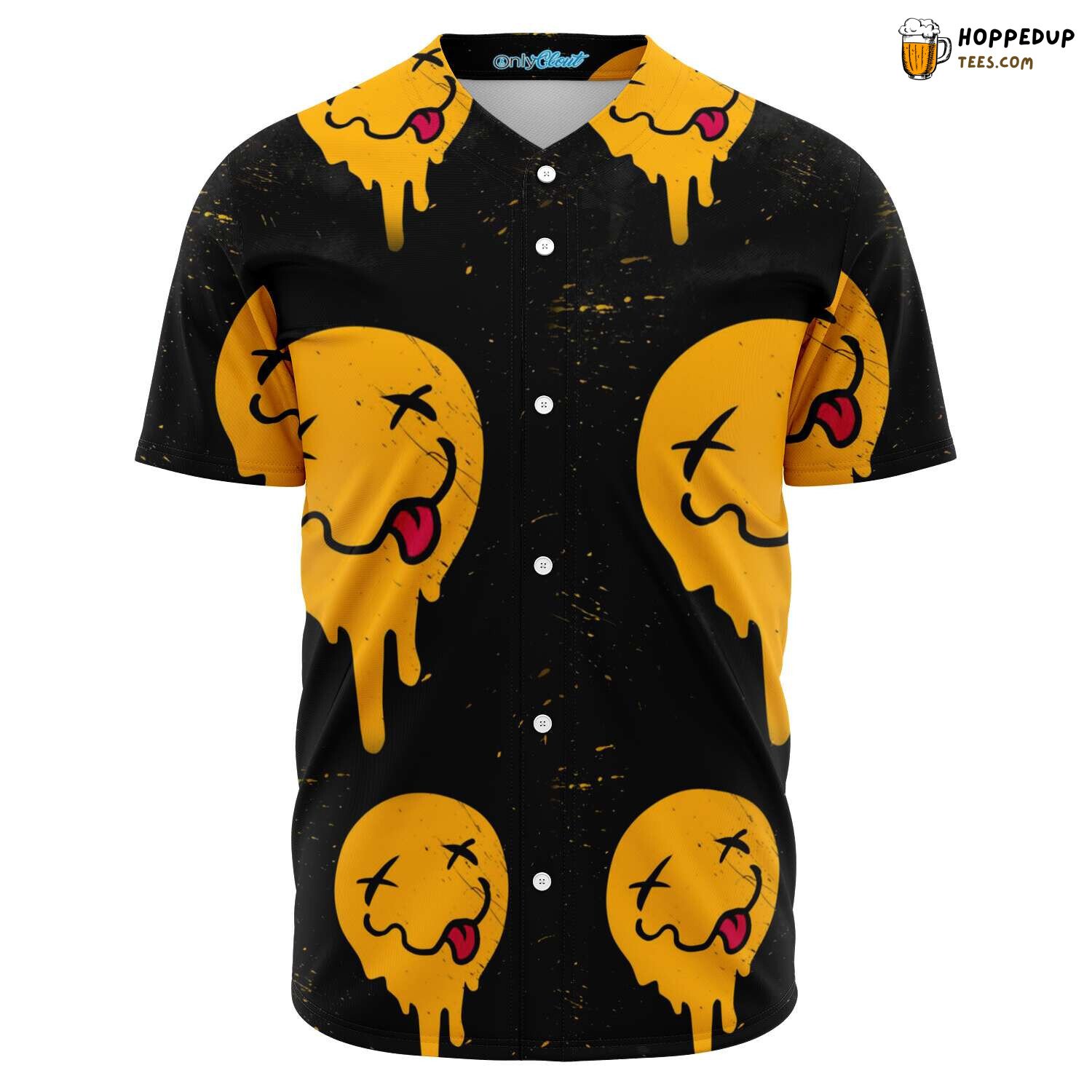 Psychedelic Trippy Smiley Face 3D Printed Baseball Jersey Fun
