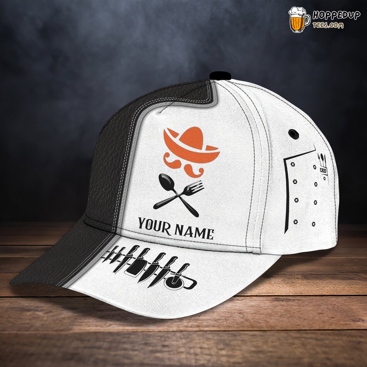 PTNAMA Chef Theme 3D Classic Cap Personalized Name Elegant Premium Styling
