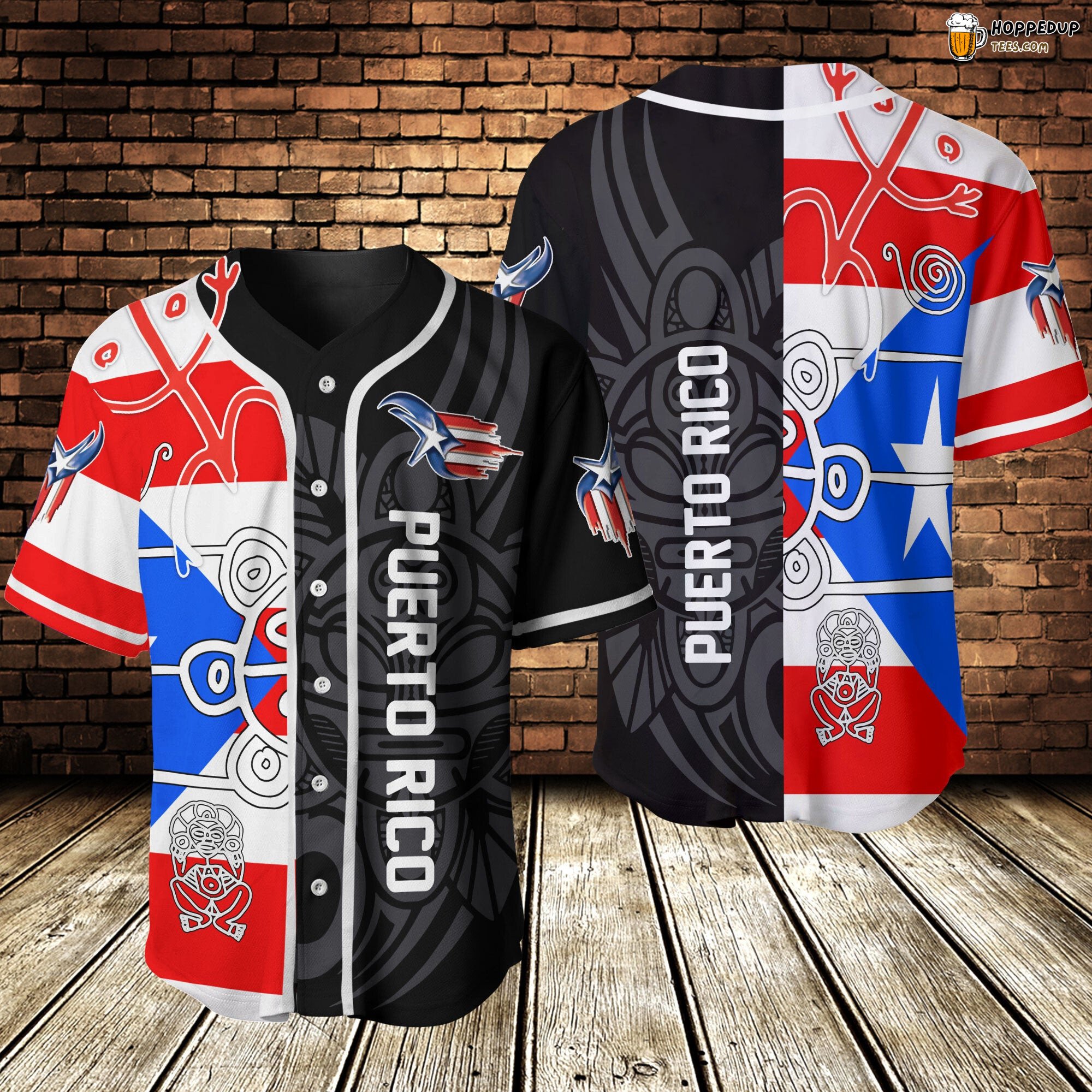 Puerto Rico Artistic Design Baseball Jersey Unique Distinctive Edition