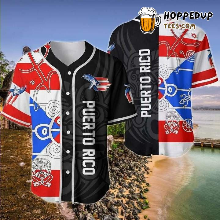 Puerto Rico Draw Artistic 3D Print Baseball Jersey Island Essence