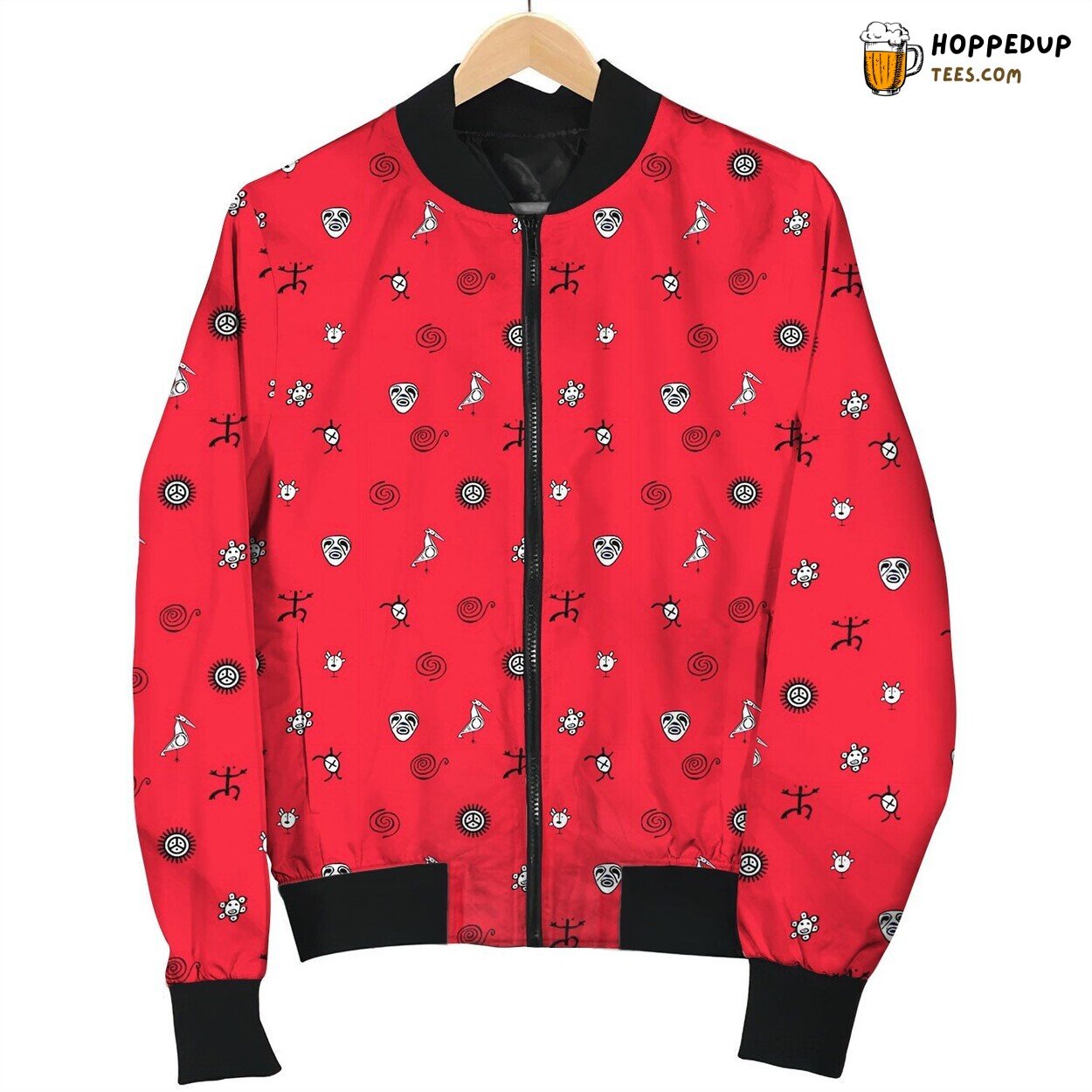 Puerto Rico Red Pattern Bomber Jacket