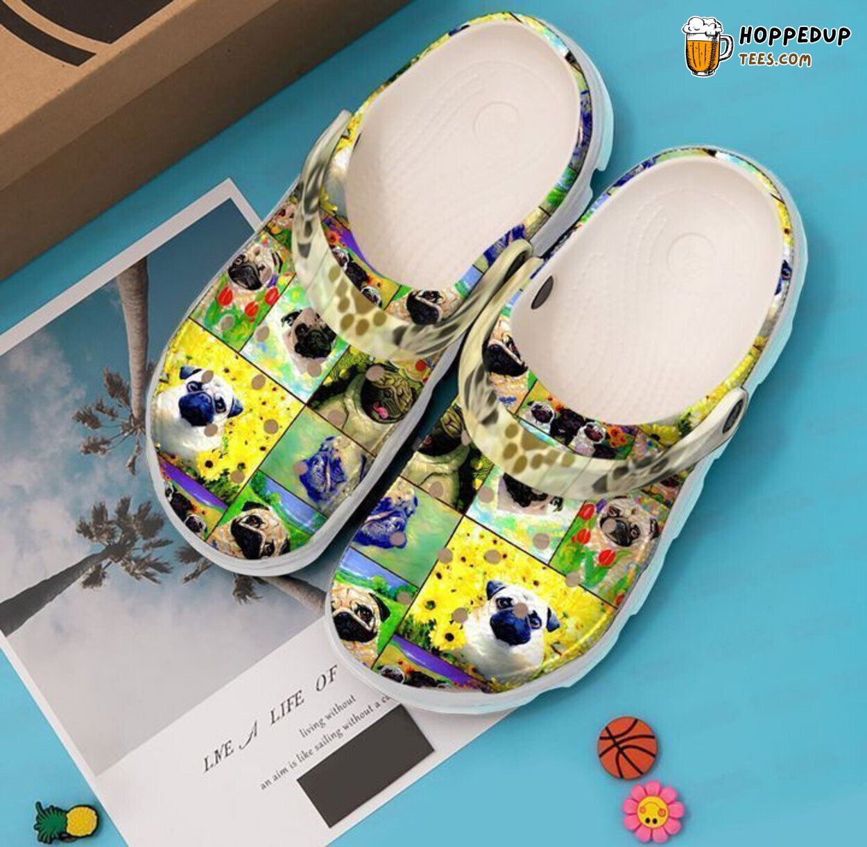Pug Autumn Themed Classic Comfortable Clogs Shoes Unique Pet Lovers Gift
