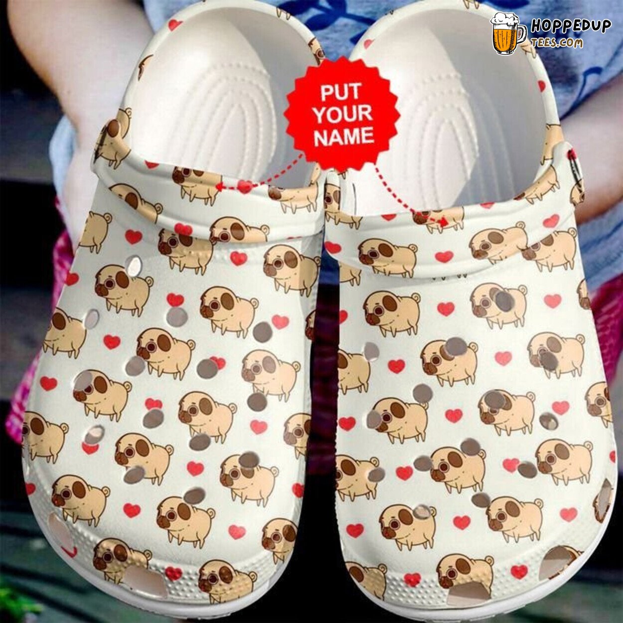 Pug Cutie Pattern Custom Design Comfortable Clogs Canine Lover Shoes
