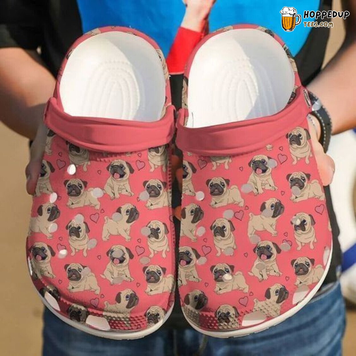 Pug Dog Fan Gift Classic Water Rubber Comfortable Unique Clogs