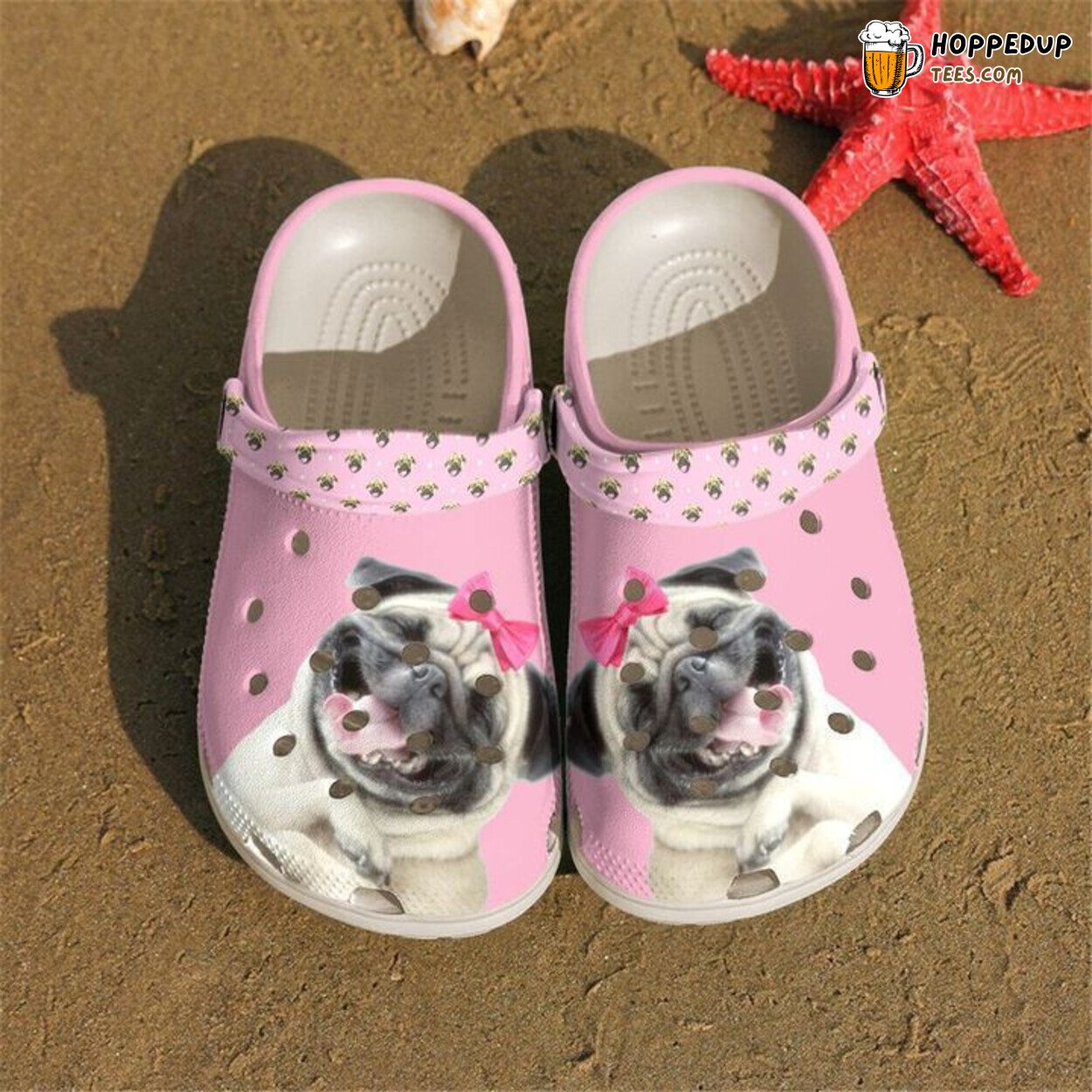 Pug Dog Humor Inspired Classic Comfortable and Fun Clog Shoes Design