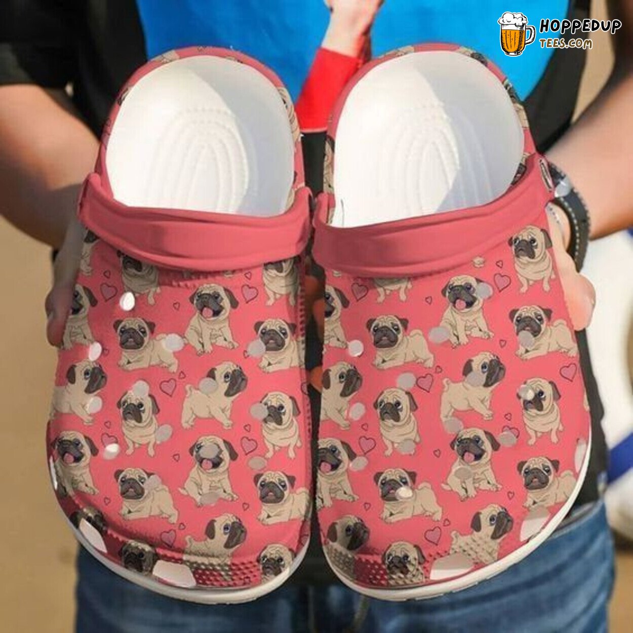Pug Dog Rubber Comfortable Clogs Canine Lover Themed Footwear Design