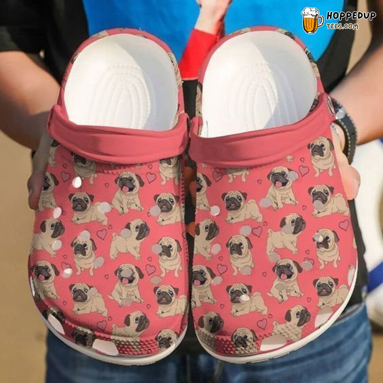 Pug Dog Themed Rubber Clog Shoes Comfy Footwear for Dog Enthusiasts