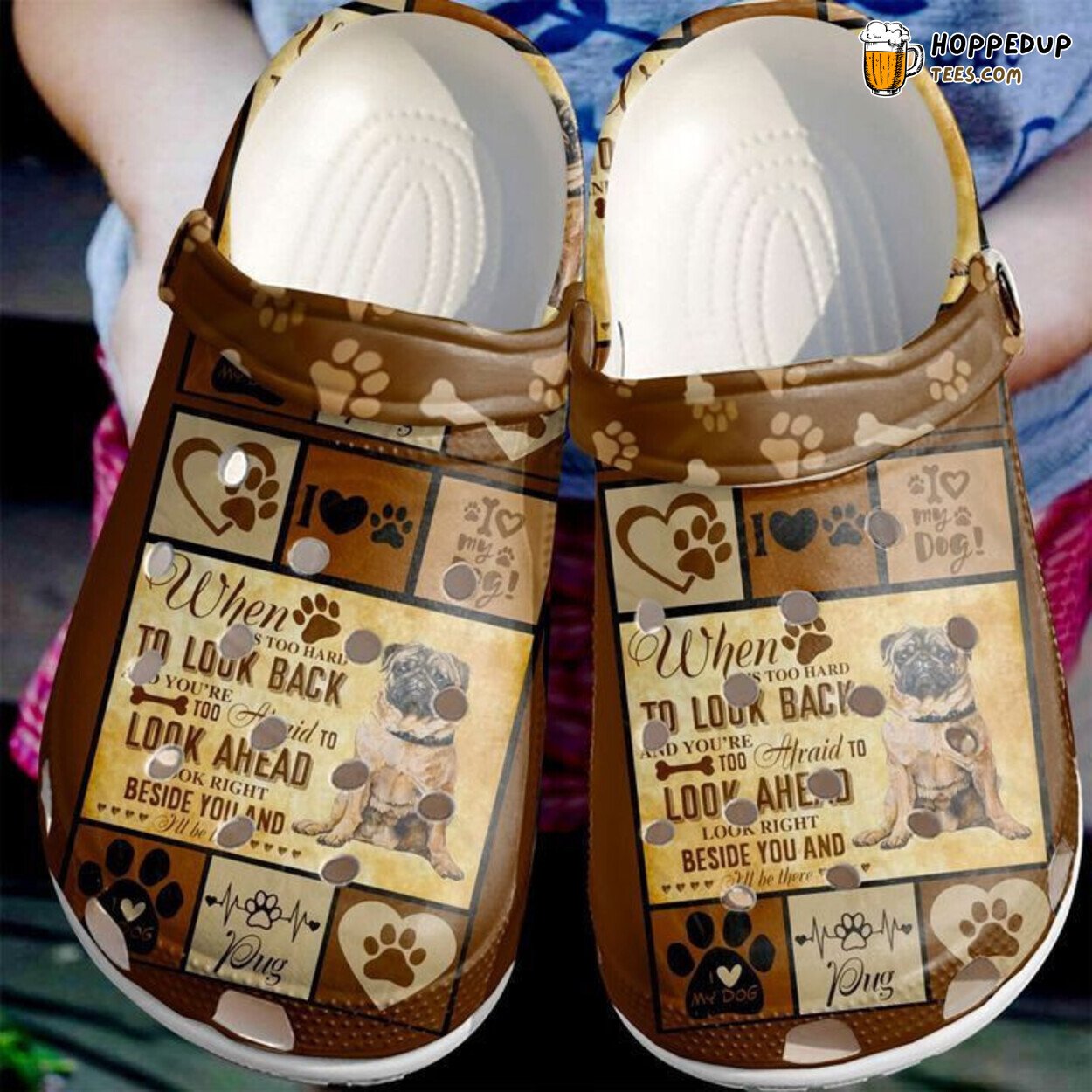 Pug I Will Be There Rubber Comfortable Unique Footwear clog Shoes