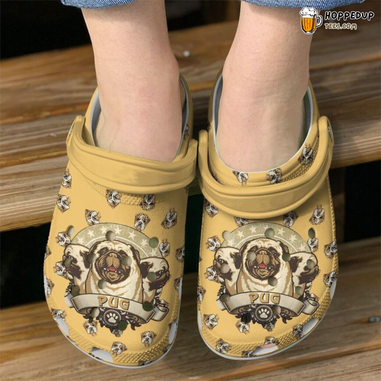 Pug Lovers Themed Classic Comfortable Clogs Shoes Unique Pet Inspired Design