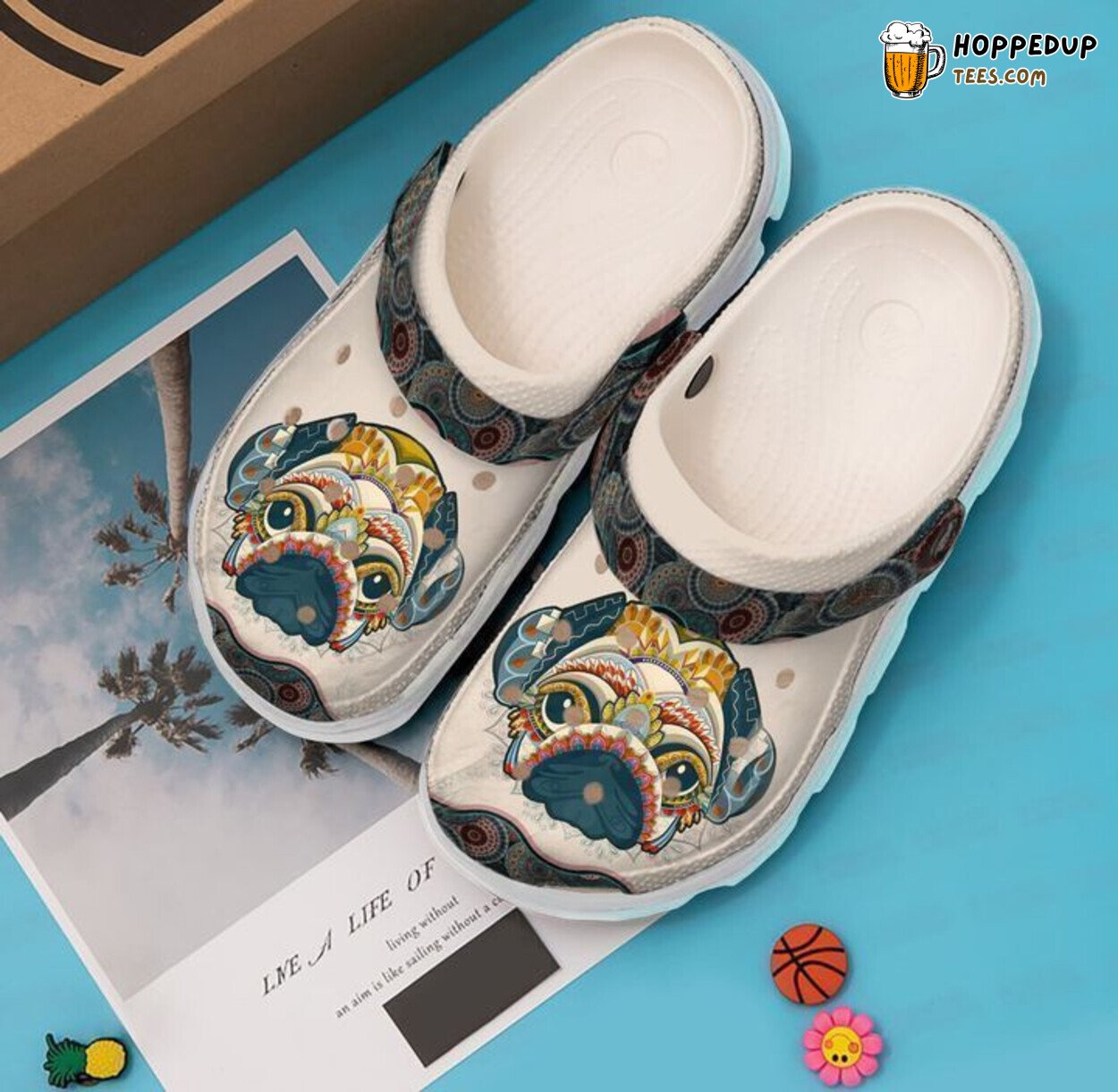 Pug Native Themed Clog Shoes Comfortable Durable Unique