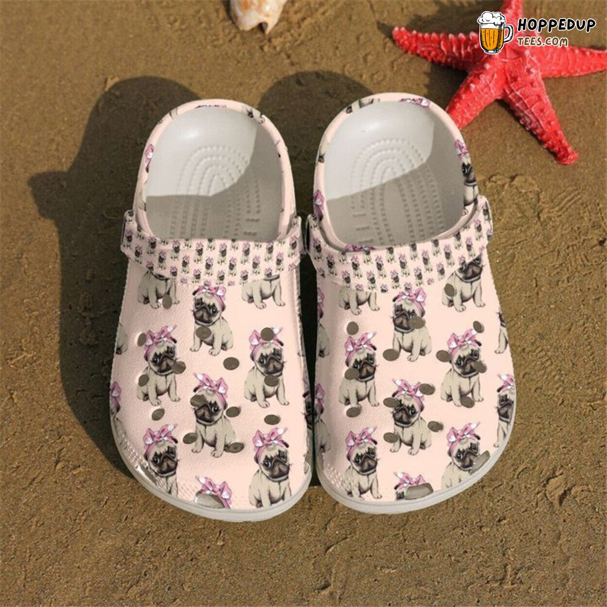 Pug Pattern Themed Classic Comfortable Unique Clogs Shoes Design