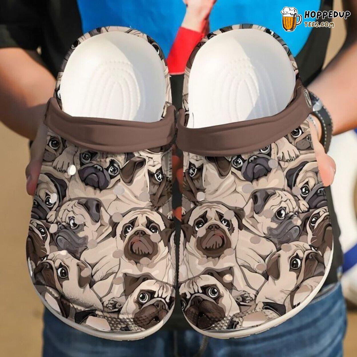 Pug Puppies Rubber Comfortable Unique Design Footwear Clogs Shoes