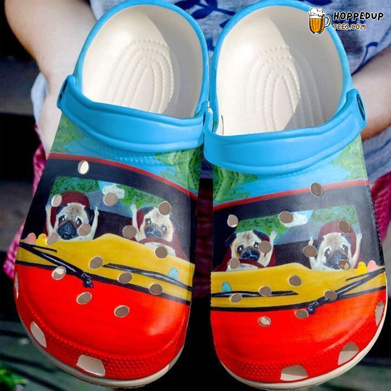 Pug Road Rage Themed Comfortable Unique Stylish Design Rubber Clogs