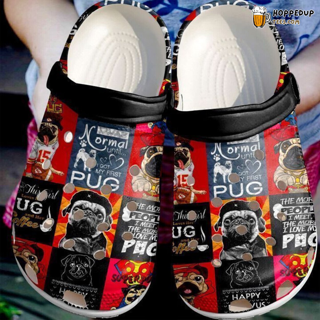Pug Superbug Themed Classic Comfortable Unique Clogs Shoes Design