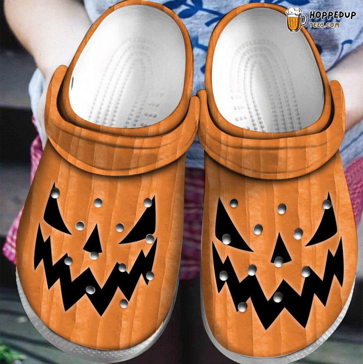 Pumpkin Face Harvest Themed Comfortable Rubber Unique Clog Shoes