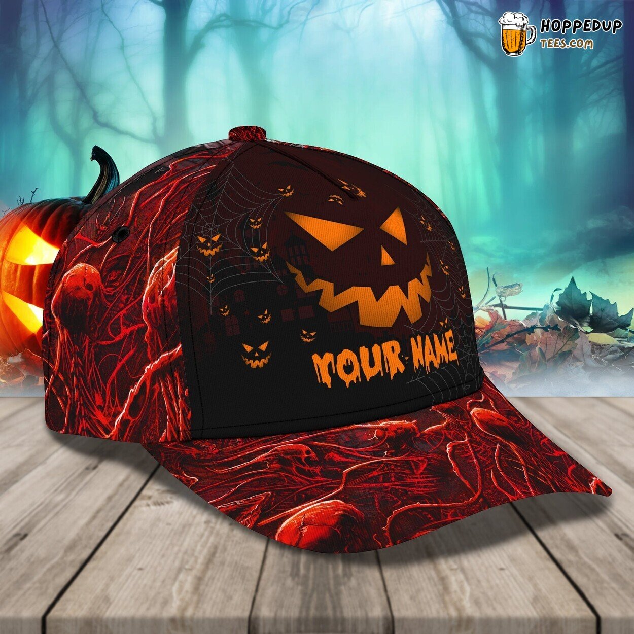 Pumpkin Halloween 3D Customizable Cap Unique Festive Design Hat Men Women