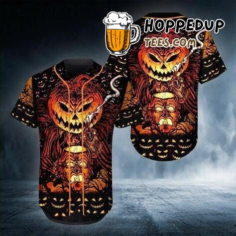 Pumpkin Skull Halloween Celebration 3D Printed Baseball Tee Jersey