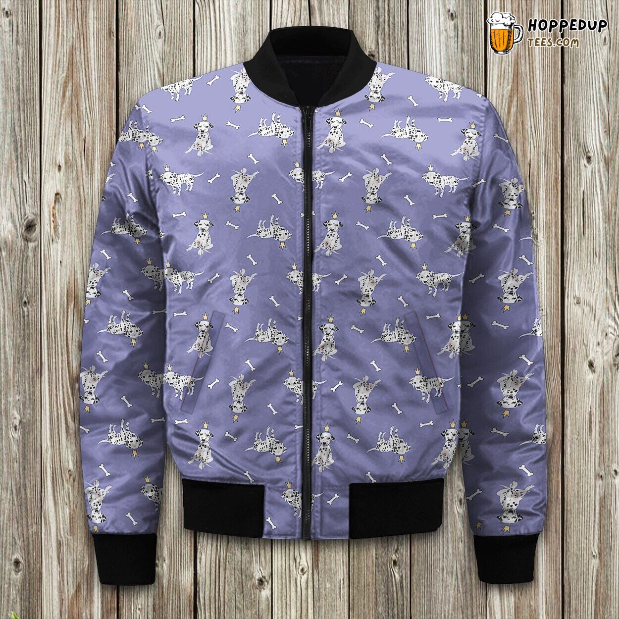 Puppy Dalmatian Dog Pattern Bomber Jacket