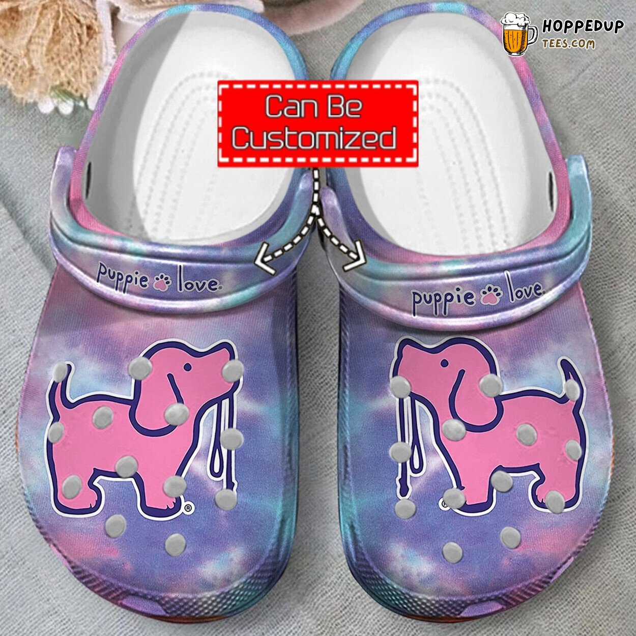 Puppy Love Pink Animal Print Comfortable Clogs Canine Lover Shoes